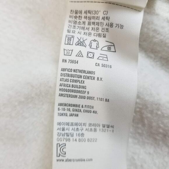 Y2K A&F Spell Out Zip Hoodie Medium White Vintage Campus Style - Picture 5 of 14